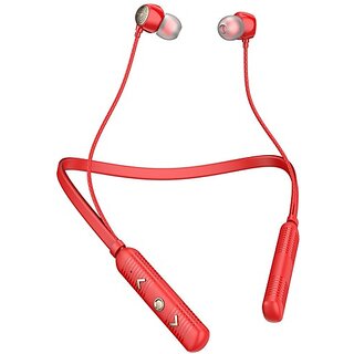                       TecSox Tecband Blaze 200 Wireless Neckband40H Playback IPX 4  Boom Bass Red Bluetooth Headset (Red, In the Ear)                                              