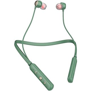                       TecSox Tecband Blaze 100 Wireless Neckband40H Playback IPX 4  Boom Bass Black Bluetooth Headset (Green, In the Ear)                                              