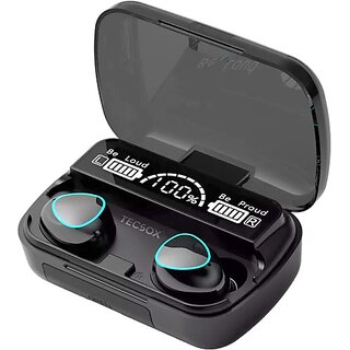                       TecSox Max 10 True Wireless Earbuds with Charging Case50hrs PlayTime  IPX Bluetooth Headset (Black, True Wireless)                                              