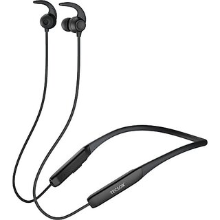 TecSox Tecband Jazz 200 Neckband upto 40 hr High Bass Sound HD Mic Black Bluetooth Headset (Black, True Wireless)