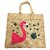 PALAK SAXENA Jute Bag for Shopping - Printed Jute Bag  Shoulder Bag  Shoppers Tote  Jute Bag Big Size  Grocery Bag  Eco Friendly Bags for Shopping - Cute And Quirky Collection (Swan Pink)