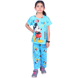                       Kid Kupboard Cotton Girls Sleepsuit, Blue, Full-Sleeves, 7-8 Years KIDS5821                                              