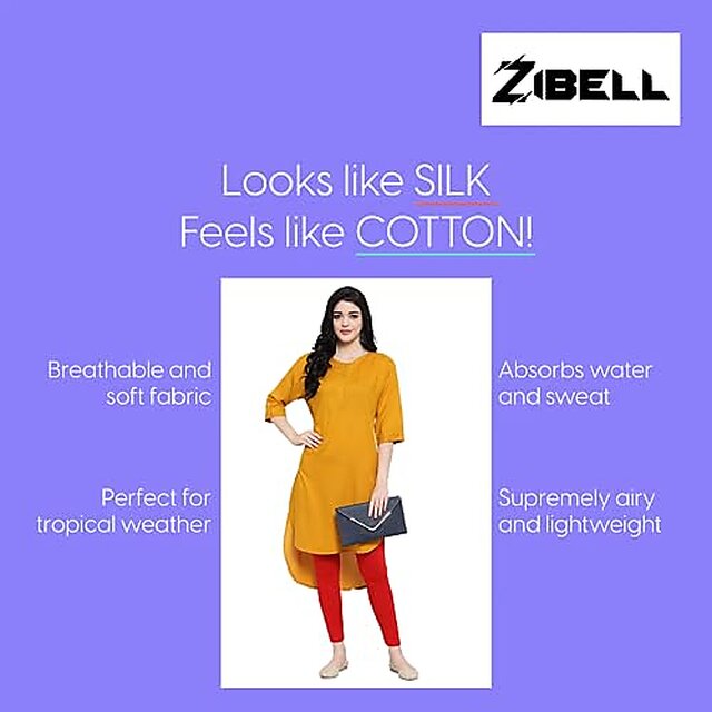 Buy ZIBELL Womens Cotton Lycra Ankle Length Leggings Combo