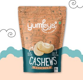 Yumleys Crunchy Premium Natural Whole Cashews / Kaju Nuts (250g)