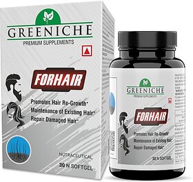 Greeniche FORHAIR Multivitamin Promotes Hair Regrowth  Repair Damaged Hair  (30 Capsules)