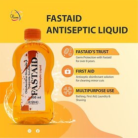 Hospiaid Fastaid Liquid For First Aid, Surface Disinfection And Personal Hygiene Antiseptic Liquid (500 Ml)