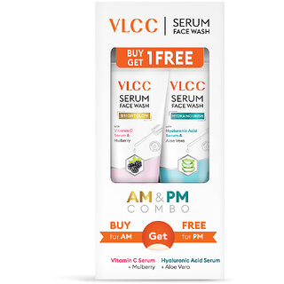                       VLCC Vitamin C  Mulberry Serum Facewash for AM  Aloe Vera Serum Facewash for PM ( 150 ml Each )                                              