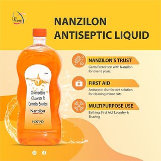 Hospiaid Nanzilon Liquid For First Aid, Surface Disinfection And Personal Hygiene Antiseptic Liquid (1 L)