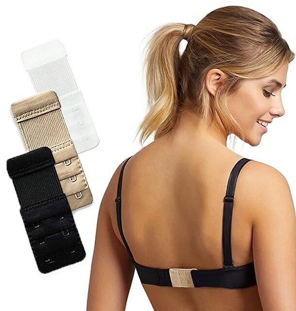 3pcs/set Elastic Bra Extender Strap With 3 Rows And 4 Hooks, Soft