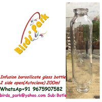 Infusion Glass Bottle 100ml 2 SIDE OPEN Autoclave - 2pcs Birds' Park