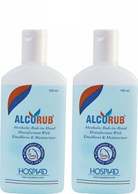 Alcorub Handrub 100 Ml Hand Sanitizer Bottle (2 X 100 Ml)