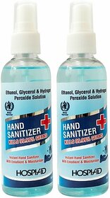 Hospiaid Who Approved , Instant  With Emollient  Moisturiser Hand Sanitizer Bottle + Dispenser (2 X 100 Ml)
