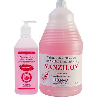 Nanzilon Liquid 500 Ml  5 Ltr. Hand Rub Pump + Refill (5.5 L)