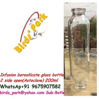 Infusion Glass Bottle 100ml 2 SIDE OPEN Autoclave - 2pcs Birds' Park Infusion Glass Bottle 100ml 2 SIDE OPEN Autoclave - 2pcs Birds' Park