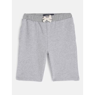                       Boys Grey Melange Solid Regular Shorts                                              
