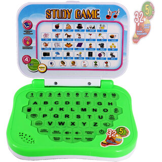 Ben 10 Study Game Toy Laptop With Music And Alphabet Sound And Lights For New Kids  Educational Mini Laptops Multicolor