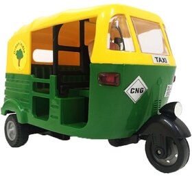 Aseenaa Pull Back Auto Rickshaw Toy with Driver, CNG Mini Auto Vehicle Toy for Kids Boys and Girls for Gifting Purpose