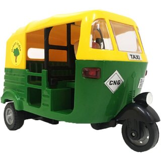                       Aseenaa Pull Back Auto Rickshaw Toy with Driver, CNG Mini Auto Vehicle Toy for Kids Boys and Girls for Gifting Purpose                                              