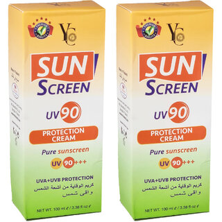 YC Sun Screen UV90 Protection Cream - 100ml (Pack Of 2) YC Sun Screen UV90 Protection Cream - 100ml (Pack Of 2)