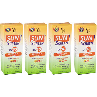                       YC Sun Screen UV90 Protection Cream - 100ml (Pack Of 4)                                              