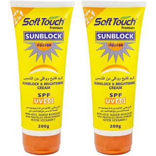                       SoftTouch Sunblock  Brightening Day Cream - Pack Of 2 (200g)                                              