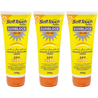 SoftTouch Sunblock Brightening Day Cream - Pack Of 3 (200g) SoftTouch Sunblock Brightening Day Cream - Pack Of 3 (200g)