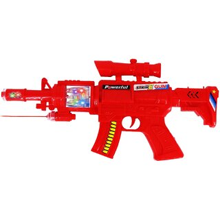                       Aseenaa Strike Toy Gun with Sound, Laser Light and LED Lights for Kids  Lights and Sound Feature Guns Toys Red                                              