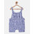 Boys Blue  White Checked Dungarees Shorts