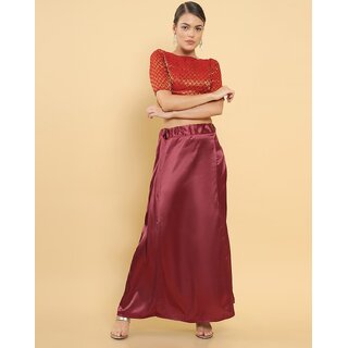                       WUGO Womens Brown Silk Petticoat                                              