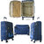 Timus Salsa 4 Wheel Blue Trolley Suitcase Set of 2,22+26 inches Expandable Cabin and Check-in Luggage with inbuilt TSA