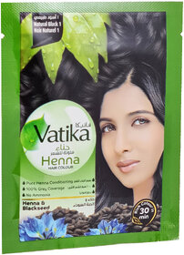 Vatika Henna  Blackseed Black Hair Colour For Men  Women - Pack Of 1 (60g)