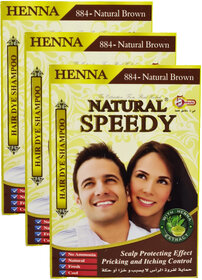Natural Speedy Henna Natural Brown Hair Dye Shampoo - 30ml (Pack Of 3)