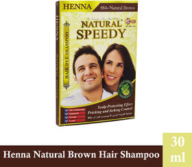 Natural Brown Henna Natural Speedy Hair Dye Shampoo - 30ml