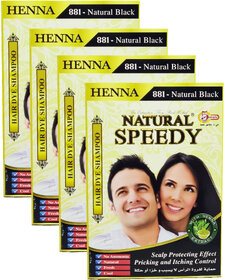 Natural Speedy Henna Natural Black Hair Dye Shampoo - 30ml (Pack Of 4)