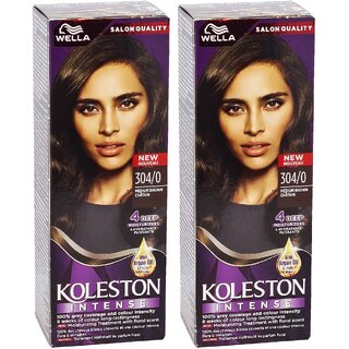                       Wella Koleston 304/0 Medium Brown Hair Colour - 110ml (Pack Of 2)                                              