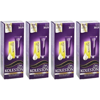                      Wella Koleston 301/0 Blue Black Hair Colour - 110ml (Pack Of 4)                                              