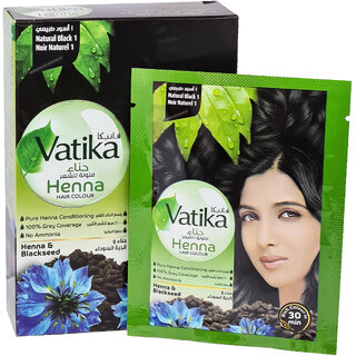 Vatika Natural Black Hair Henna Blackseed Colours - 60gram Vatika Natural Black Hair Henna Blackseed Colours - 60gram