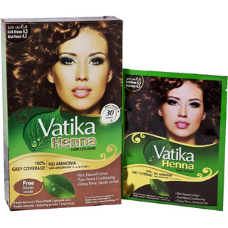 Vatika Henna Dark Brown 4.5 Hair Colours - 60g Vatika Henna Dark Brown 4.5 Hair Colours - 60g
