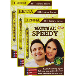 Natural Speedy Henna Natural Brown Hair Dye Shampoo - 30ml (Pack Of 3)