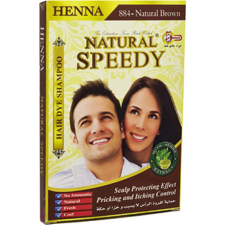 Natural Speedy Henna Hair Dye Natural Brown Shampoo - 30ml