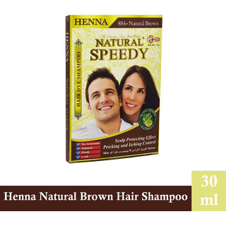                       Natural Brown Henna Natural Speedy Hair Dye Shampoo - 30ml                                              