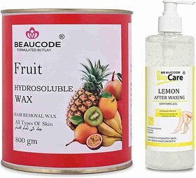 Beaucode Professional Rica Fruit Hair Removing Wax 800 gm + Mint After Waxing Gel 500 ml ( Pack of 2 ) (2 Items in the set)