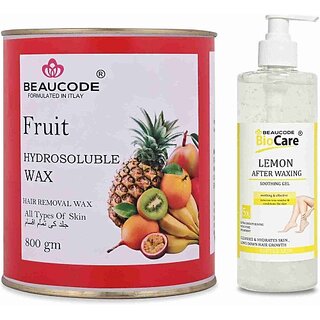 Beaucode Professional Rica Fruit Hair Removing Wax 800 gm + Mint After Waxing Gel 500 ml ( Pack of 2 ) (2 Items in the set)