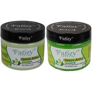                       fabzy London Green Apple Face Pack 500 ml + Green Apple Gel 500 ml ( Pack Of 2 x 500 ml ) (2 Items in the set)                                              