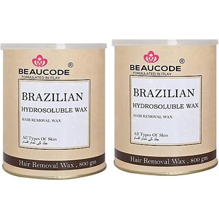                       Beaucode Professional Brazilian Hair Wax  Less Pain Wax (Pack of 2) Wax (800 g)                                              