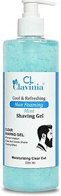 CLAVINIA Mint Non Foamy Shaving Gel, For Men, Paraben and Sulfate Free, 500gm (500 ml)