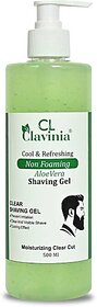 CLAVINIA Aloevera Non Foamy Shaving Gel, For Men, Paraben and Sulfate Free, 500gm (500 ml)