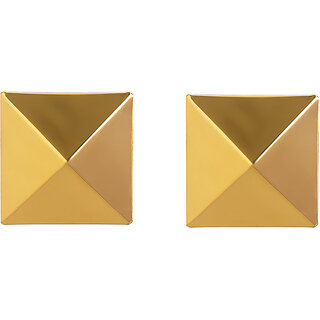 Golden Square Pattern Quirky Dangler Earrings for Women