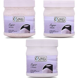                      SEPHEA Sugar Scrub 500ml, Mask 500ml  Cream 500ml (3 Items in the set)                                              