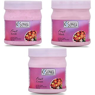                       SEPHEA Fruit Scrub 500ml, Mask 500ml  Cream 500ml (3 Items in the set)                                              